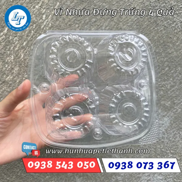 VỈ NHỰA ĐỰNG TRỨNG 4 QUẢ