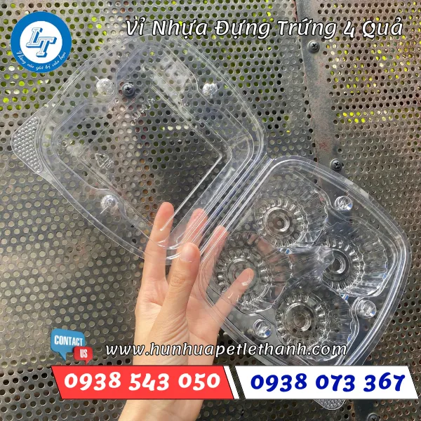 VỈ NHỰA ĐỰNG TRỨNG 4 QUẢ