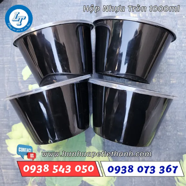 HỘP NHỰA TRÒN MÀU ĐEN