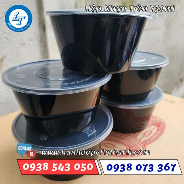 HỘP NHỰA TRÒN MÀU ĐEN