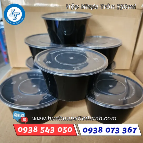 HỘP NHỰA TRÒN MÀU ĐEN