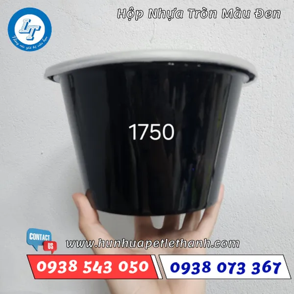 HỘP NHỰA TRÒN MÀU ĐEN