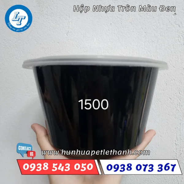 HỘP NHỰA TRÒN MÀU ĐEN