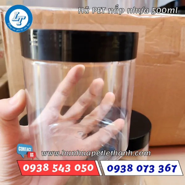 HŨ PET NẮP NHỰA 500ML (33G)