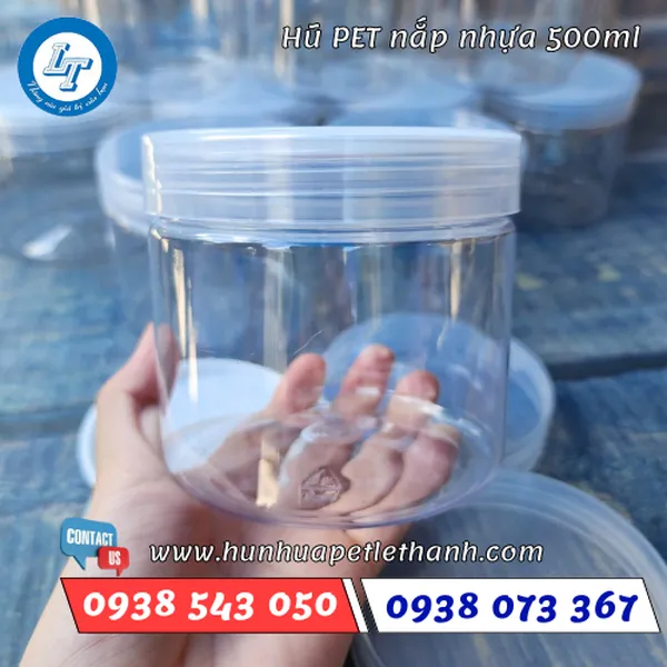 HŨ PET NẮP NHỰA 500ML (33G)