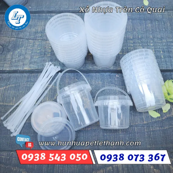 Xô Nhựa Tròn Đựng Trà Sữa