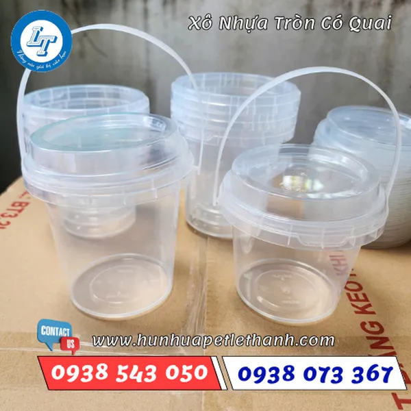 Xô Nhựa Tròn Đựng Trà Sữa