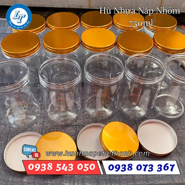 HŨ PET NẮP NHÔM 750ML (33G)