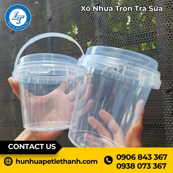 Xô Nhựa Tròn Đựng Trà Sữa
