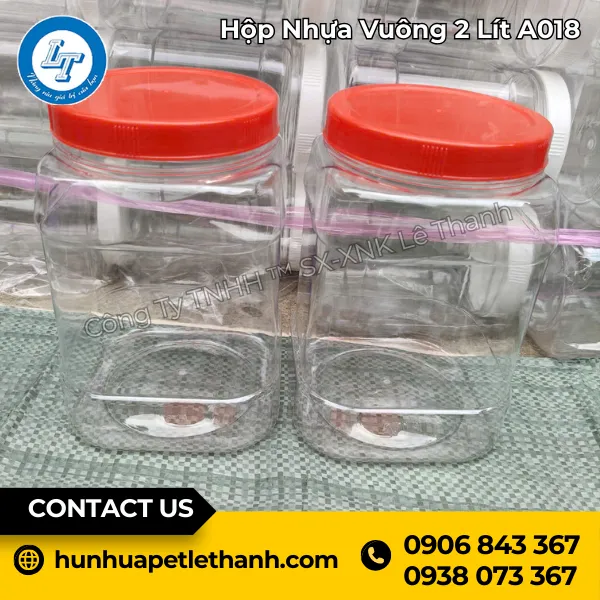 Hộp Nhựa Vuông A018 2000ml