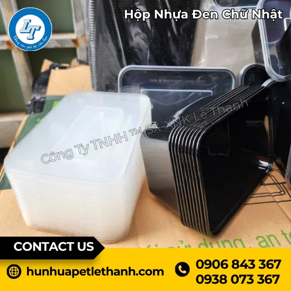 Hộp Nhựa Đen Chữ Nhật