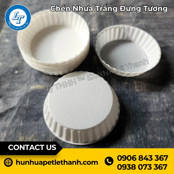 Chén Nhựa Trắng Đựng Tương