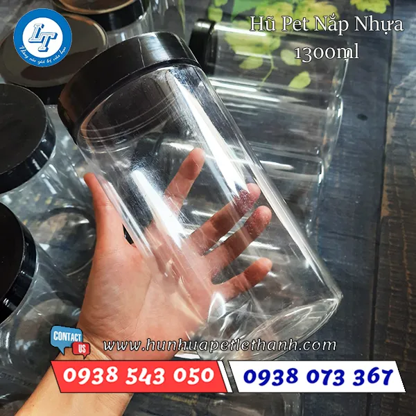 HŨ PET NẮP NHỰA 1300ML (55G)