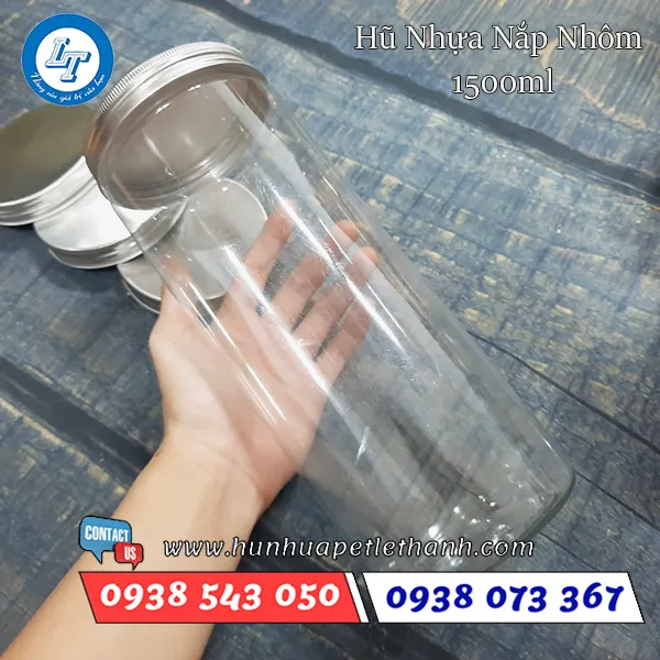 HŨ PET NẮP NHÔM 1500ML (65G)