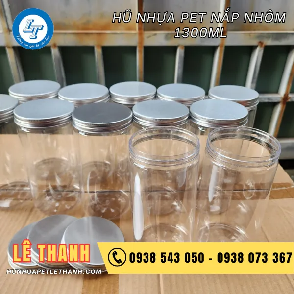 HŨ PET NẮP NHÔM 1300ML (55G)