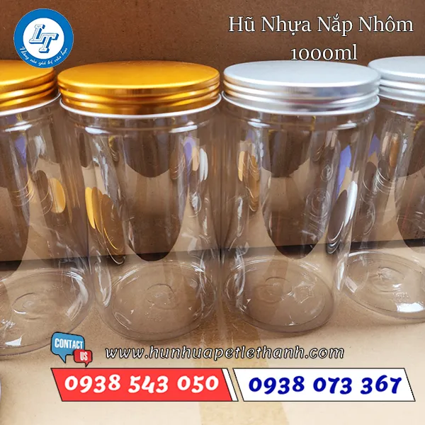 HŨ PET NẮP NHÔM 1000ML 