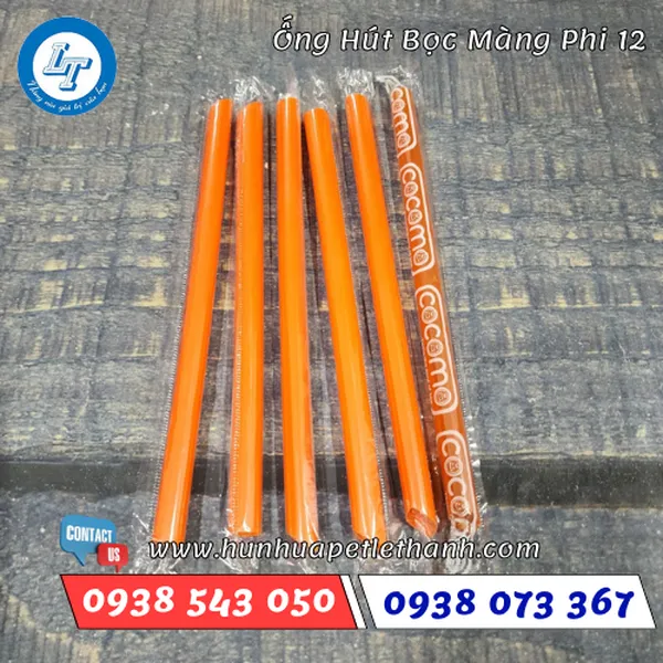 ỐNG HÚT BỌC MÀNG IN LOGO PHI 12