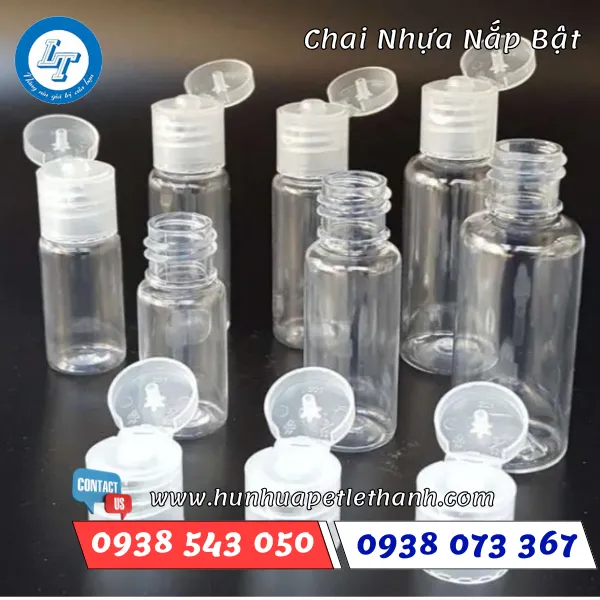 CHAI NHỰA TRÒN NẮP BẬT