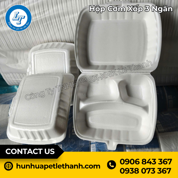 Hộp Cơm Xốp 3 Ngăn