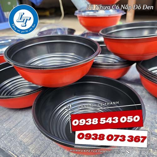 tô nhựa đỏ đen giá sỉ đựng thức ăn nóng 3 tô nhựa đỏ đen giá sỉ đựng thức ăn nóng 3