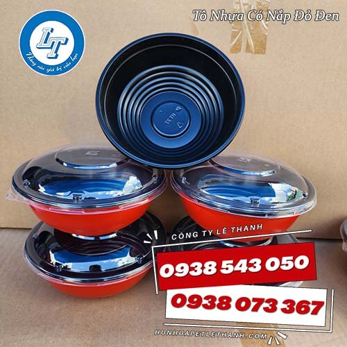 tô nhựa đỏ đen giá sỉ đựng thức ăn nóng 4 tô nhựa đỏ đen giá sỉ đựng thức ăn nóng 4