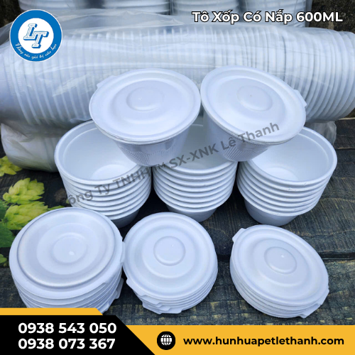 tô xốp có nắp 600ml hàng sỉ giá rẻ cho bếp ăn, quán cơm 2 tô xốp có nắp 600ml hàng sỉ giá rẻ cho bếp ăn, quán cơm 2