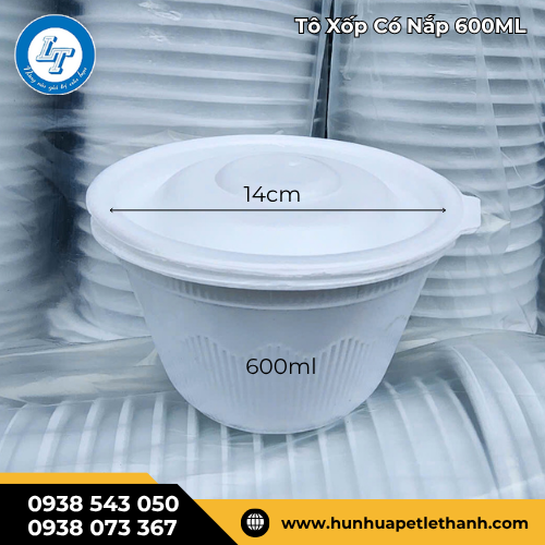 tô xốp có nắp 600ml hàng sỉ giá rẻ cho bếp ăn, quán cơm 1 tô xốp có nắp 600ml hàng sỉ giá rẻ cho bếp ăn, quán cơm 1