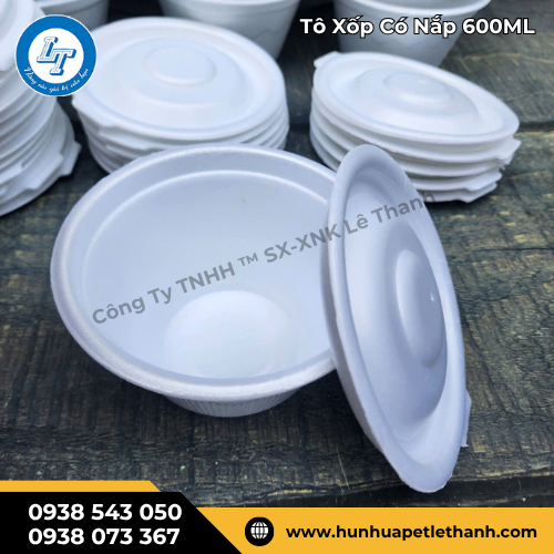 tô xốp có nắp 600ml hàng sỉ giá rẻ cho bếp ăn, quán cơm 3 tô xốp có nắp 600ml hàng sỉ giá rẻ cho bếp ăn, quán cơm 3
