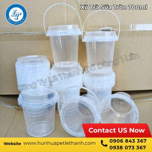 xô nhựa đựng trà sữa 700ml giá rẻ 2 xô nhựa đựng trà sữa 700ml giá rẻ 2