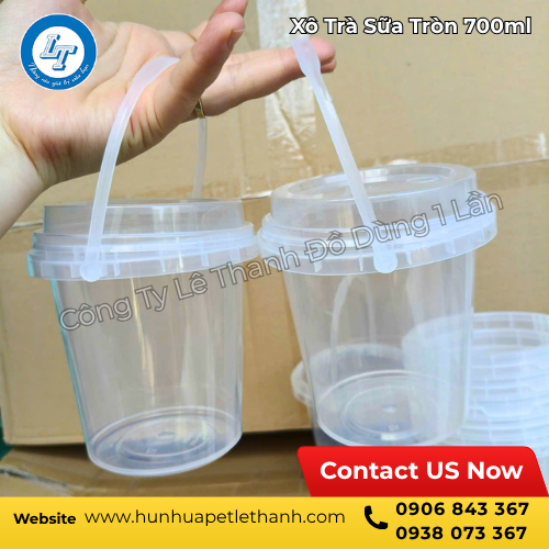 xô nhựa đựng trà sữa 700ml giá rẻ 3 xô nhựa đựng trà sữa 700ml giá rẻ 3