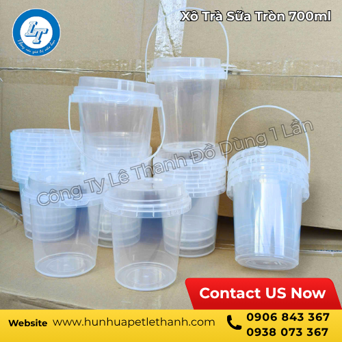 xô nhựa đựng trà sữa 700ml giá rẻ 5 xô nhựa đựng trà sữa 700ml giá rẻ 5