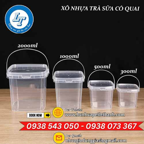 mẫu mới xô nhựa đựng trà sữa vuông tròn giá sỉ rẻ 2 mẫu mới xô nhựa đựng trà sữa vuông tròn giá sỉ rẻ 2