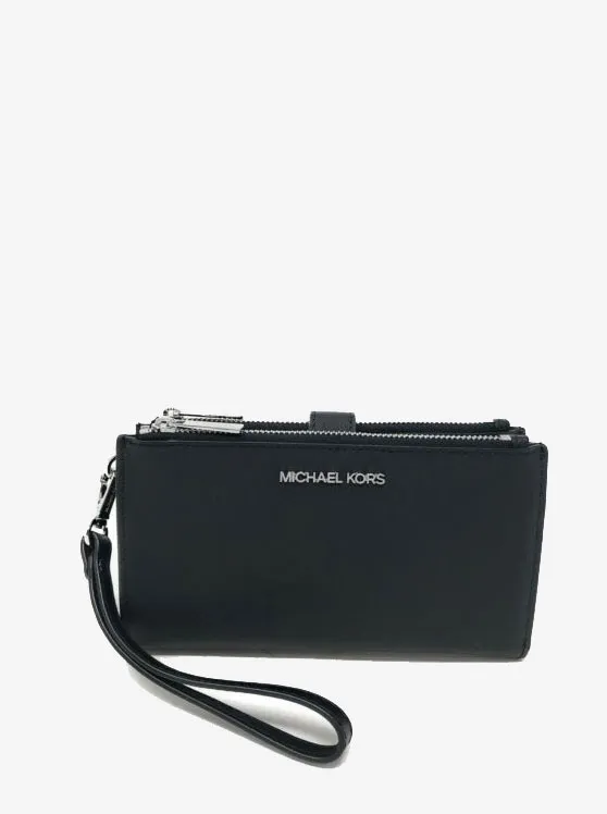 Michael Kors JET SET TRAVEL Large Logo Messenger Bag BLACK Silver Hardware   eBay