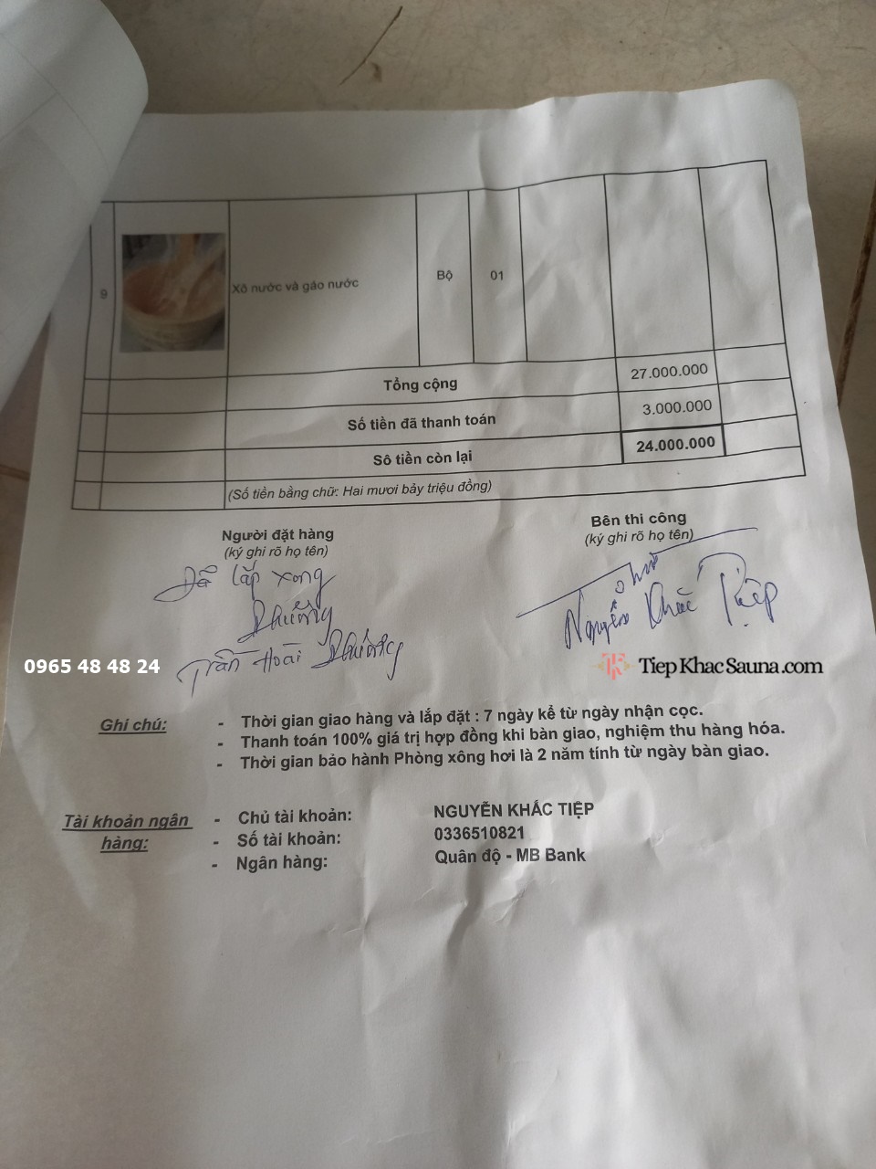 Danh sách phụ kiện và thiết bị chuyên dụng trong hợp đồng phòng xông hơi spa cho khách hàng tại Tiền Giang trang 3