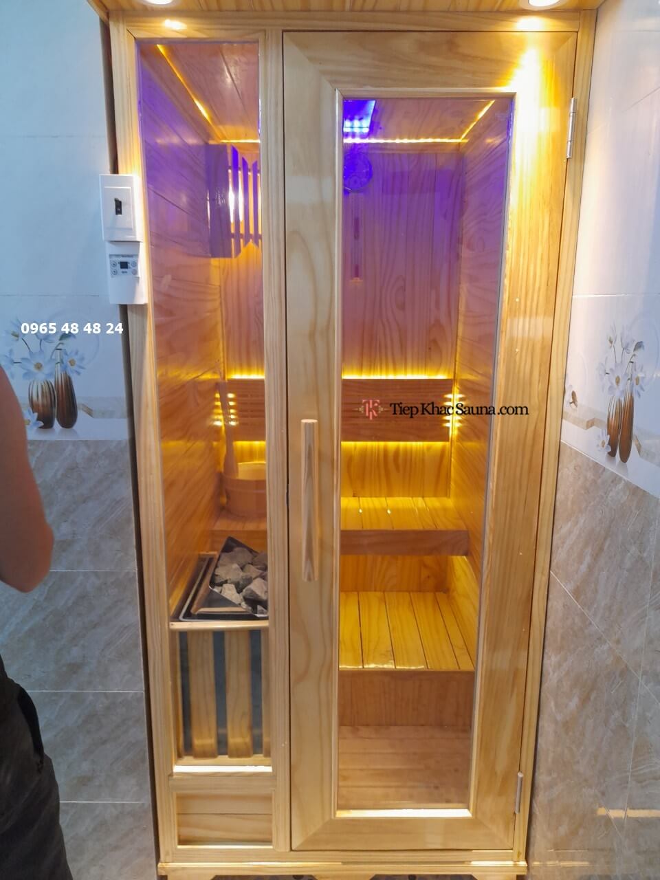 hình thực tế phòng xông hơi mini khô gia đình anh Cường tại Đăk Nông sau khi lắp đặt hoàn thiện