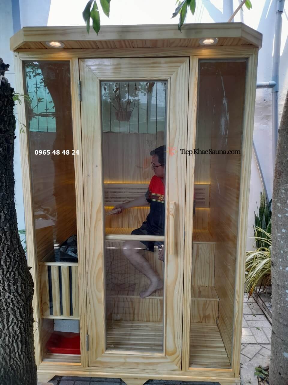 Hình thực tế phòng xông hơi khô gia đình anh Khánh tại Cà Mau sau khi lắp đặt hoàn thiện-h3