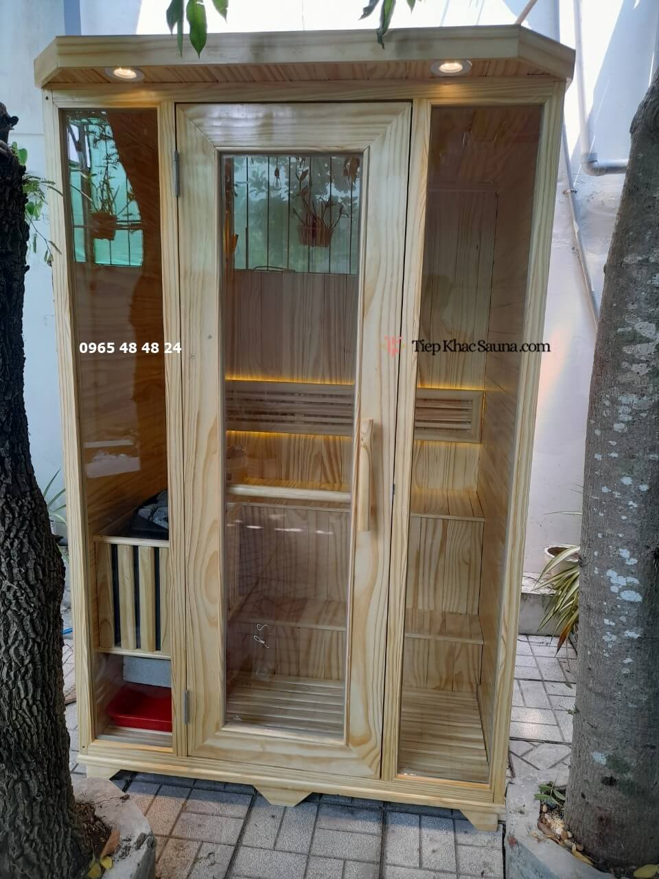 Hình thực tế phòng xông hơi khô gia đình anh Khánh tại Cà Mau sau khi lắp đặt hoàn thiện-h1