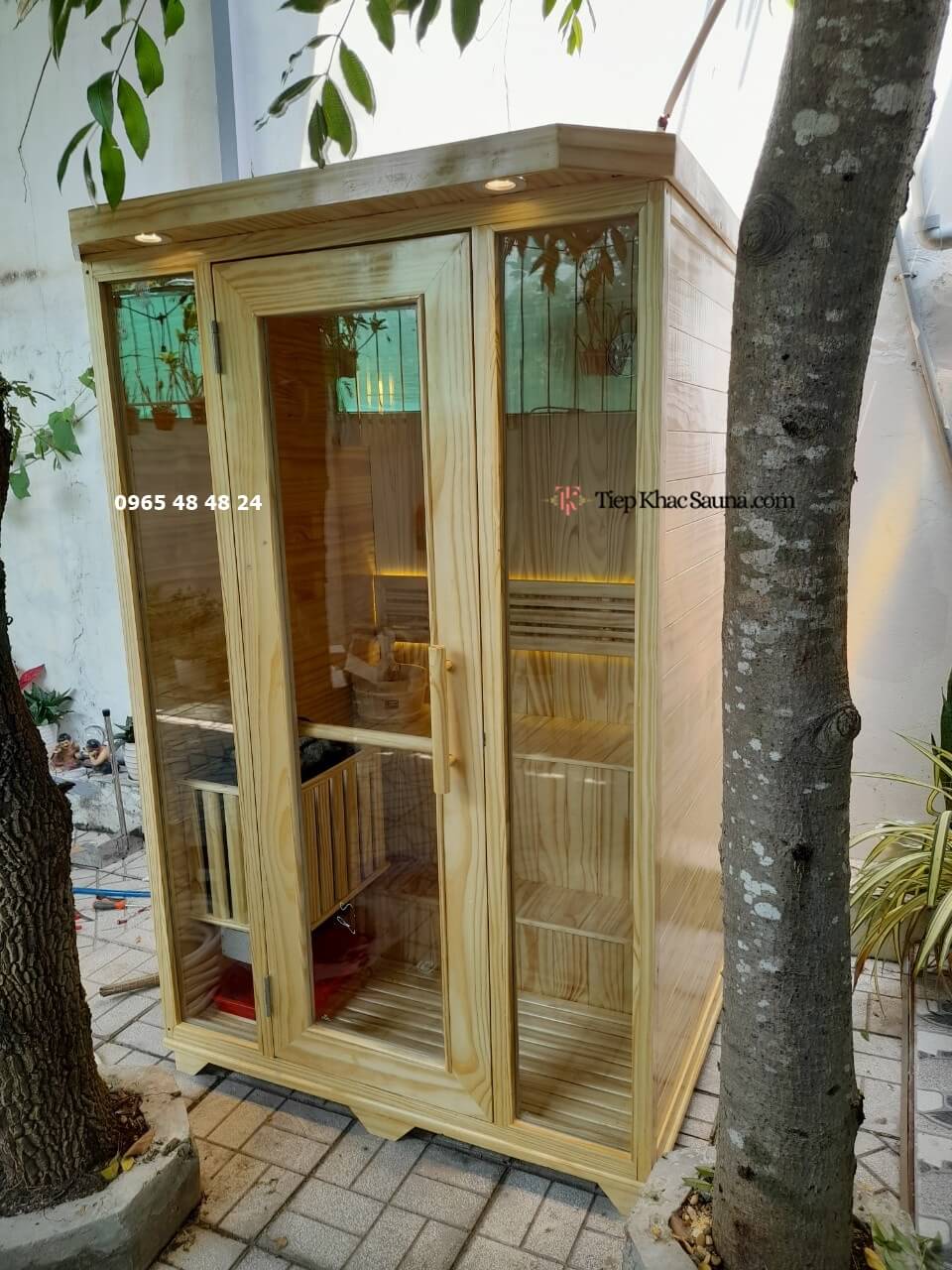 Hình thực tế phòng xông hơi khô gia đình anh Khánh tại Cà Mau sau khi lắp đặt hoàn thiện-h2