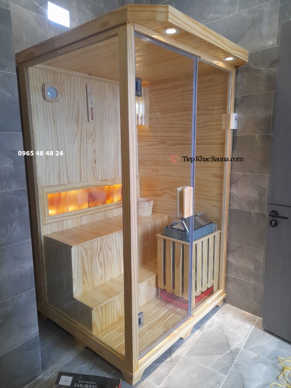 Hình thực tế phòng xông hơi khô khách hàng quận Bình Tân, TpHCM sau khi lắp đặt hoàn thiện-2