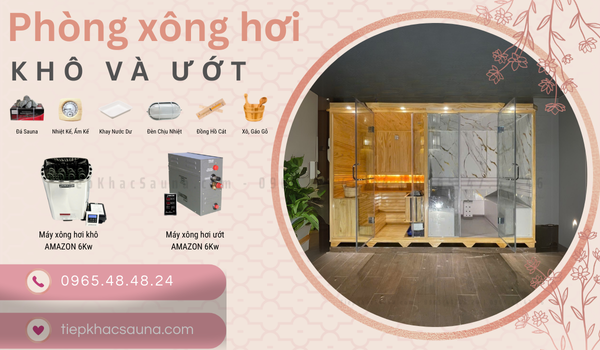Trọn bộ phụ kiện và máy xông hơi chính hãng cho phòng xông hơi khô ướt tại Tiệp Khắc Sauna