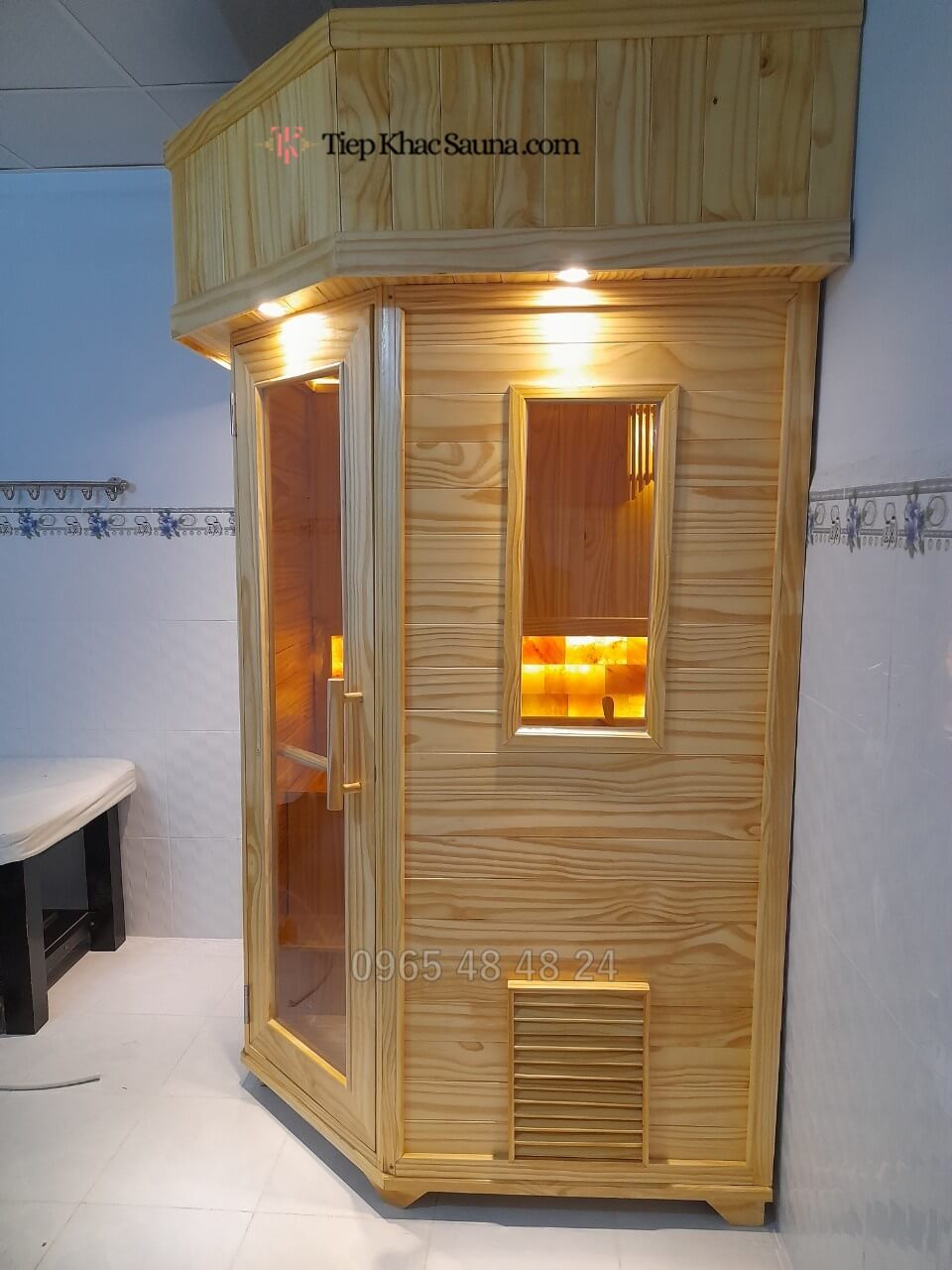 Hình ảnh phòng xông hơi vị trí góc lắp đặt cho SPA Tiểu Phụng tại Cai Lậy, Tiền Giang