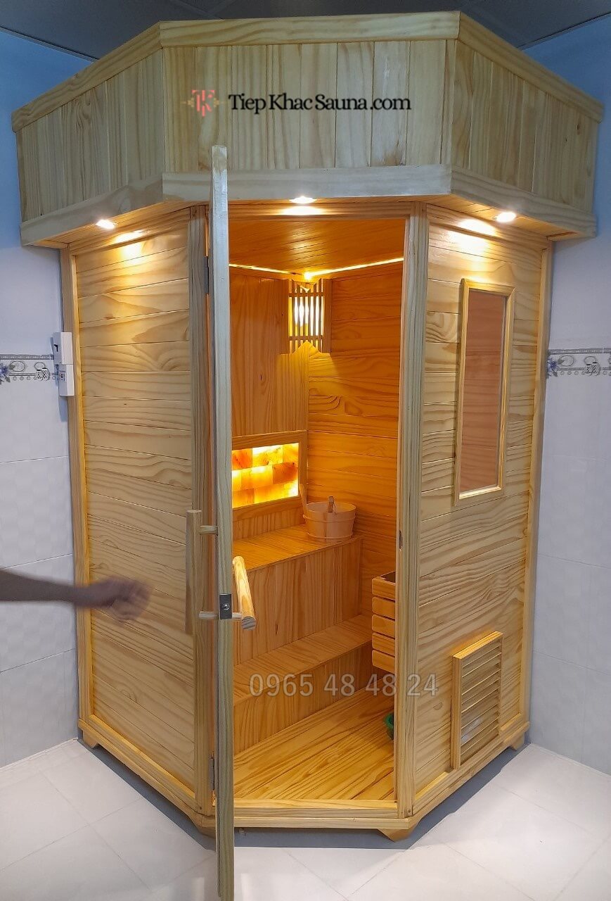 Hình ảnh phòng xông hơi vị trí góc lắp đặt cho SPA Tiểu Phụng tại Cai Lậy, Tiền Giang