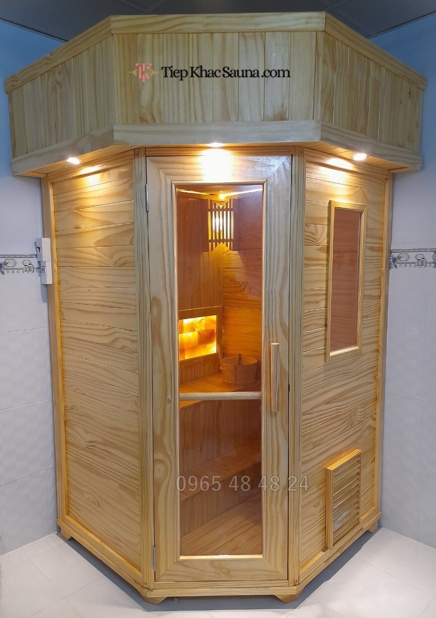 Phòng xông hơi vị trí góc sang trọng, hiện đại, phù hợp cho cả gia đình hoặc SPA