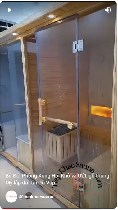 Bộ Đôi Phòng Xông Hơi Khô và Ướt thông Mỹ nhập khẩu