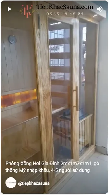 Phòng Xông Hơi 2mx1m7x1m1. Từ 4 đến 5 người sử dụng/lần.