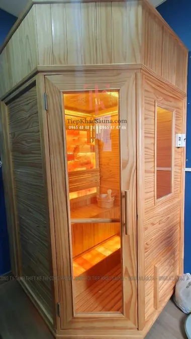 Phòng góc đá muối SPA tại Tân Bình, HCM. Cao 2m, ngang 1m3, sâu 1m3. Sử dụng 2-3 người/lần xông. Hình 4/4