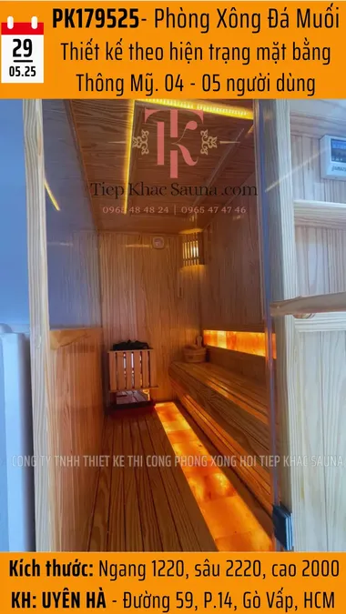 Bên trong phòng xông hơi đá muối, ánh sáng đá muối tự nhiên – Tiệp Khắc Sauna