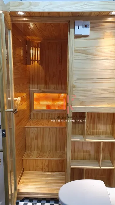 Phòng xông khô gia đình lắp đặt tại Ninh Kiều, Cần Thơ. Cao 2m, ngang 1m2, sâu 1m1. Sử dụng tối đa 2 người/lần. Hình 4