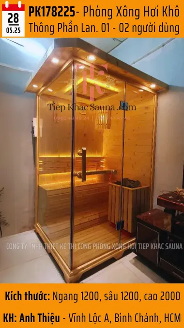 Thi công phòng xông hơi khô Thông Phần Lan tại nhà anh Thiệu, Bình Chánh – Tiệp Khắc Sauna