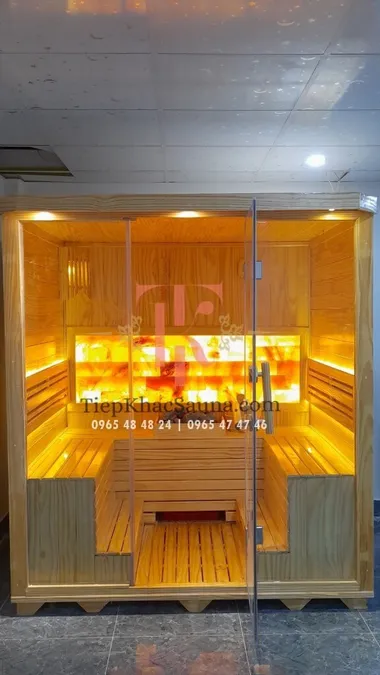 Phòng xông khô, đá muối SPA tại Bình Dương. Cao 2m, ngang 1m8, sâu 1m4 . Sử dụng 7 người dùng/lần